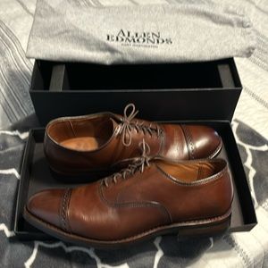 10.5D Allen Edmonds Fifth Avenue Cap-toe, dark chili color dress shoes.